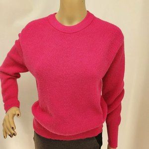 "ELODIE" FUCHIA  PINK STOCKINETTE STITCH SWEATER SIZE: S